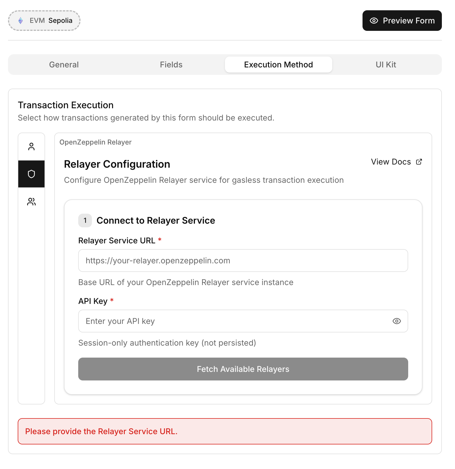 Customization relayer settings
